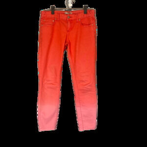 Free People Coral Pink Ombre Classic Skinny Ankle Denim Jeans Women Sz 26